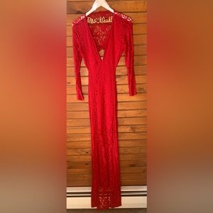 Women’s red lace dress